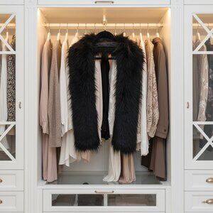 Faux Fur Black Scarf